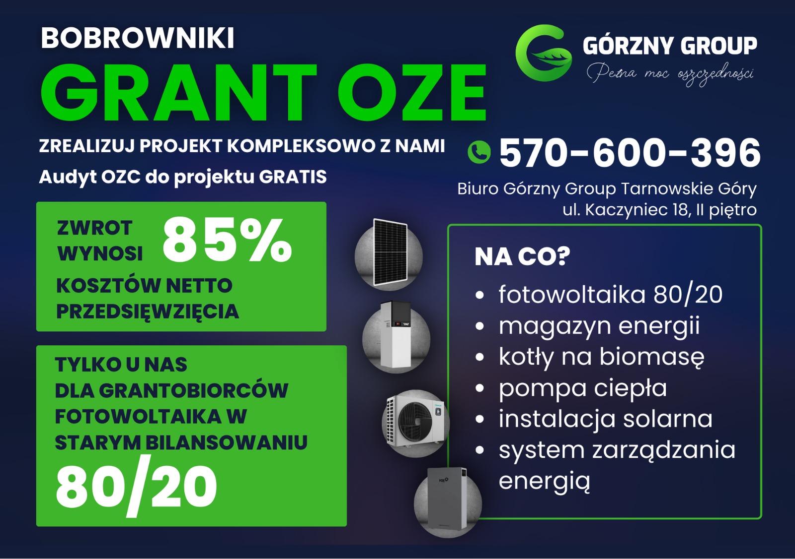 dofinansowanie grant oze bobrowniki