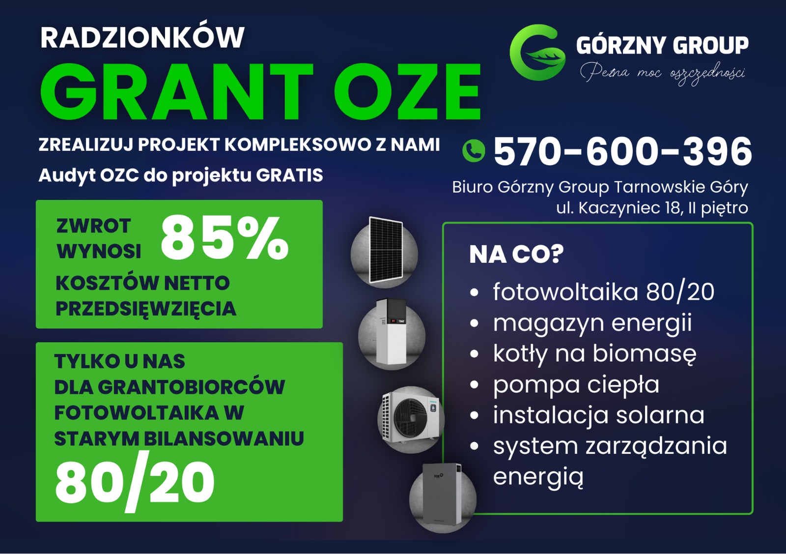 dofinansowanie grant oze radzionków